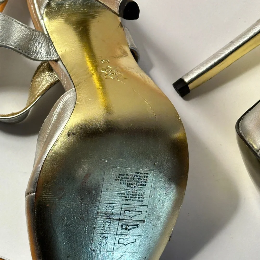 Versace Metallic Silver Heels - Picture 8 of 12